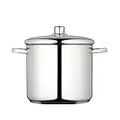 MasterClass Stock Pot With Lid 8.5L/24cm, Induction-Safe, Stainless Steel, Silver