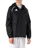 adidas Kid's Core 18 Rain Jacket, Black/White, Size 152