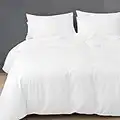 Duvet Cover Set - Easy Care and Soft hand feel breathable Microfibre Duvet Cover with Pillow cases - Pillow case Size (50cm x 75cm) - Bedding Quilt Cover Set. (Single, White)