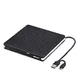 External DVD Drive, Amicool USB 3.0 Type-C CD DVD +/-RW Optical Drive USB C Burner Slim CD/DVD ROM Rewriter Writer Reader Portable for PC Laptop Desktop MacBook Mac Windows 7/8.1/10 Linux OS Apple