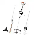 SUNSEEKER 26cc Weed Eater/Wacker Gas Powered, 4 in 1 String Trimmer, Wheeled Edger, Hedge Trimmer and Brush Cutter Blade, Multi Yard Care Tools, Rubber Handle & Shoulder Strap Included