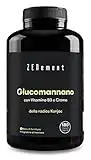 Glucomannano Forte 4.200 mg per Dose, da Radice di Konjac, con Vitamina B3 e Cromo | Fibra Saziante Vegetale, Integratore Ad Alto Dosaggio | 180 Capsule Vegane | Zenement