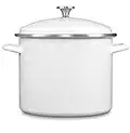 Cuisinart Chef's Classic Enamel on Steel Stockpot with Cover, 12-Quart, White