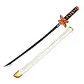 SHASHAYA Demon Slayer Sword 75cm(35in) Bamboo Samurai Sword Katana Sword,Handmade Katana Anime Cosplay Props,Bamboo Blade Toys for Kids,Boys Girls Gift Party Favor