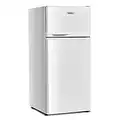 Costway 3.4 cu. ft. 2 Door Compact Mini Refrigerator Freezer Cooler (White)