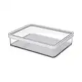 Rotho Loft Contenitore Rettangolare con Coperchio e Guarnizione, Plastica (SAN) senza BPA, Trasparente/Bianco, 1 L, 20.0 x 15.0 x 4.8 cm