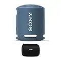 Sony XB13 Extra BASS Portable IP67 Waterproof/Dustproof Wireless Bluetooth Speaker (Light Blue) Bundle with Hard Shell Storage and Travel Case (Black) (2 Items)