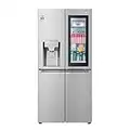 LG Electronics Multi-Door mit InstaView Door-in-Door | EIS-, Crushed Ice- und Wasserspender | 508 Liter Kapazität | Interner Wassertank | Brushed Steel | GMX844BSBF, Silber, 178,7 cm