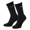 New Balance Unisex 3 Pack Crew Socks, Black, S UK