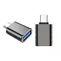 iJiZuo Adattatore da USB C a USB 3.0 (2 Pezzi), Adattatore OTG da Thunderbolt 3 a USB 3.1/3.0/2.0 Femmina per MacBook Pro 2021, MacBook Air 2020, e Altri Dispositivi USB C -Grigio