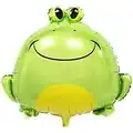 DIWULI süßer Frosch Luftballon, Kröte Tier-Ballon Grün Frosch-König Folien-Ballon, Kinder-Geburtstag Junge Mädchen, Motto-Party, Dekoration, Geschenk-Deko, Tier-Party, Wald-Freunde, Dschungel Zoo