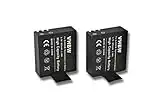 2 x vhbw Batterie Li-ION Set 900mAh (3.7V) pour caméra vidéo caméra de Sport Caméscope EKO Full HD 1080p WiFi, HD 720p, Ultra HD 4K WiFi