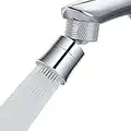 Hibbent 360°Swivel Faucet Aerator, Kitchen Sink Faucet Aerator Solid Brass Dual Function Bubble Stream/Strong Spray Kitchen Faucet Attachment Swivel Sprayer- Polished Chrome/ 1.8GPM…