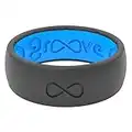 GROOVE LIFE - Silicone Ring For Men and Women Wedding or Engagement Rubber Band with Lifetime Coverage, Breathable Grooves, Comfort Fit, and Durability - Original Solid Deep Stone Grey Size 11
