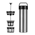 ESPRO Cafetière à piston de voyage ultra légère, mini cafetière avec fonction thermique, en acier inoxydable, 475 ml