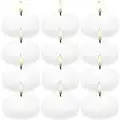 10 Hour White Floating Candles Large 3" Unscented Dripless Water Wax Floating Candles for Vases, Centerpieces at Wedding, Party, Pool, Holidays, Set of 12