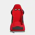 MODAUTO Asiento Deportivo para Coches,Baquet Deportivo Parches de Tela y Cuero,Adaptable para Coches,Modelo N050,Ojo Pequeño,Rojo