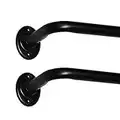 Room Darkening Wrap Curtain Rods Black - 2 Pack - Wrap Around Design, Ideal for Blackout Curtains, Adjustable Length, 5/8 Inch Diameter, Black