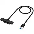 Sabrent Câble Adaptateur USB 3.2 vers SATA pour Disque Dur et SSD 2,5, SSD/HDD Convertisseur, SATA I/II/III Hard Drive Adapter Supporte UASP/Trim/Smart Compatible avec Windows, Mac OS (EC-SSHD)