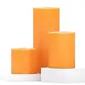 CANDWAX Assorted Candles Pillar - Set of 3 inch Rustic Pillar Candles Includes 3", 4" and 8" Unscented Candles - Long Burning Candles Ideal as Wedding Candles and Candles for Home- Orange Candles