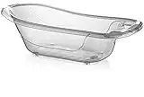 Large 50 Litre Aqua Clear Transparent Baby Bath Tub with Drainage Plug BPA Free (Clear)