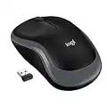 Logitech M185 Souris Sans Fil, 2.4 GHz avec Mini Récepteur USB, Longévité de la Pile 12 Mois, Résolution du Capteur 1000 PPP, Ambidextre, Compatible PC, Mac, Ordinateur Portable - Gris/Noir