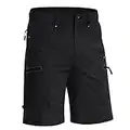 MAGNIVIT Men's Hiking Shorts Casual Shorts Military Shorts Tactical Shorts Above Knee Shorts Loose Fit Shorts with Multi-Pocket Black