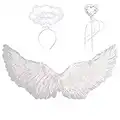 Angel Wings and Halo for Kids Angel Costume with Halo Magic Wand Angel Feather Wing Dress Up Cosplay Halloween Christmas Party