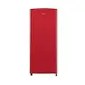 Hisense RR220D4ARF - Frigorífico Una Puerta, Botellero Cromado, estantes XXL, 164 L de capacidad neta, 128 cm alto, silencioso 40 dBA, Color Rojo