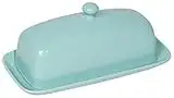 Now Designs Stoneware Rectangle Butter Dish with Lid Eggshell, 4.5 x 8 in