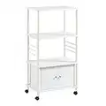 SoBuy Mobile microonde Carrello Cucina credenza Cucina salvaspazio FRG12-W (Bianco)