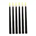 Bougies Effilées À Led 3d Scintillantes Sans Flamme À Piles Bougies Décor Led Longue Bougie Chandelier Led Pour La Maison Dîner Table Fête Mariages Anniversaire, Noir 6pcs