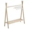 MIMUSELINA Perchero niños Perchero Tipi de madera Burro colgador abrigos ropa bebé autonomía del niño, perchero madera decoración habitación infantil (Madera Haya NATURAL)