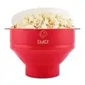 EMEF Microwave Popcorn Popper in an easy to make Popcorn Maker Collapsible Silicon Bowl (Red)