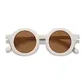 SOJOS Cute Round Baby Sunglasses for Kids Girls Boys Vintage UV400 Protection Classic Children De Sol Gafas Beach Holiday SK5606 with Beige Frame/Brown Lens