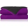 Joyching Twin XL Size Weighted Blanket for Adults, Reversible Cooling Soft Heavy Comforter 60"x80" 25 lbs with Premium Glass Beads (Black/Purple)