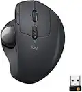 Logitech MX Ergo Kabellose Ergonomische Trackball-Maus, 2.4 GHz Verbindung via Unifying USB-Empfänger, 4-Monate Akkulaufzeit, Verstellbarer Winkel, Multi-Device, PC/Mac/iPadOS - Graphit