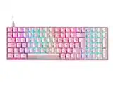 MARSGAMING MKULTRA, Clavier Mécanique Rose RGB, Compact 96%, Switch Outemu SQ Rouge, Langue Français