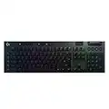 Logitech G915 LIGHTSPEED Wireless Mechanical Gaming Keyboard with low profile GL-Tactile key switches, LIGHTSYNC RGB, Ultra thin design, 30+ hours battery life - Black