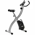 HOMCOM Heimtrainer X-Bike Fahrradtrainer mit 8 stufig einstellbarem Magnetwiderstand faltbares Fitnessfahrrad höhenverstellbar LCD Trainingscomputer Handpulssensoren Grau+Schwarz 86 x 47 x 112 cm