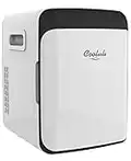 Cooluli 10L Mini Fridge for Bedroom - Car, Office Desk & College Dorm Room - 12V Portable Cooler & Warmer for Food, Drinks, Skincare, Beauty, Makeup & Cosmetics - AC/DC Small Refrigerator (White)