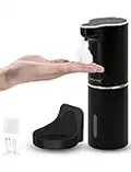 Dispenser di sapone automatico da parete in schiuma con sensore - LAOPAO Dispenser di sapone elettrico con induzione e ricarica USB IPX5 impermeabile, sensore di movimento per cucina e bagno (nero)