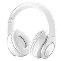 TUINYO Bluetooth Headphones Wireless, Over Ear Stereo Wireless Headset 40H Playtime with deep bass, Soft Memory-Protein Earmuffs, Built-in Mic Wired Mode PC/Cell Phones/TV-White