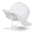 Ami&Li tots Fille Chapeau de Soleil Réglable Large Bord Chapeau Protection Solaire UPF 50 pour Bébé Fille Garçon Nourrisson Enfants Tout-Petit Unisexe - L : Blanc Ivoire