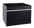 EdgeStar DWP62BL 6 Place Setting Portable Countertop Dishwasher - Black