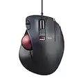 ELECOM EX-G Trackball Mouse, Wired, Thumb Control, Ergonomic Design, 5-Button Function with Smooth Tracking, Ergonomic Design, Optical Gaming Sensor, Smooth Red Ball, Windows11, macOS (M-XT2URBK-G)