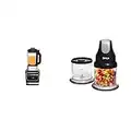 Ninja Blender and Soup Maker [HB150UK] 1000 W, 1.7 Litre Jug, Black & Ninja Professional Chopper [NJ1002UKBK] Stackable, 200W, Black