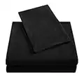 King Size 4 Pcs Bed Sheets Set - 1800 Thread Count Bedding Sheets - Wrinkle Resistant Sheet Sets with 16 inches Deep Pocket Fitted Sheet and Pillowcases - Microfiber Super Soft Breathable - Black