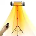 Outdoor Patio Heater, Electric Heater with Remote Control, 3 Heating Modes & 24H Timer, 3S Fast Heating Stand Heater, Adjustable Tripod, Super Quiet for Outdoor Deck Garage Patio