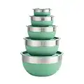 Tramontina 10 Pc Covered Stainless Steel and Silicone Mixing Bowl Set (Mint Green)